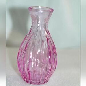 Pink Glass Bud Vase 4.5 Inch Tall